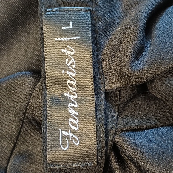 Fantaist Halter Top Dress Black Cotton Blend Wedding, Cocktail Size Large - Picture 8 of 8